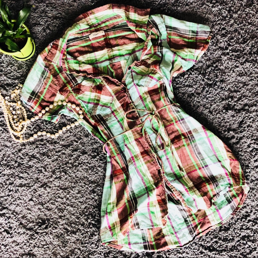 ❌SOLD Charming long plaid shirt